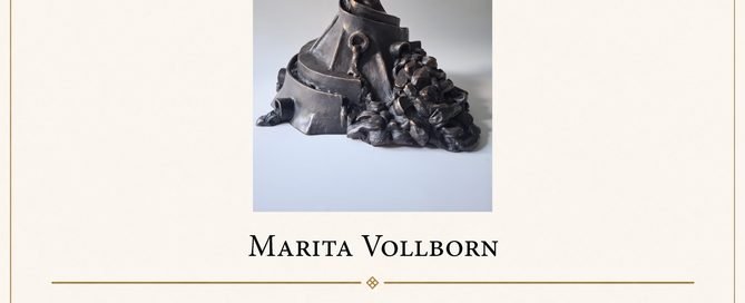 Poster announcing Selected Artist Marita Vollborn for Chianciano Biennale 2026, featuring a bronze sculpture bust.